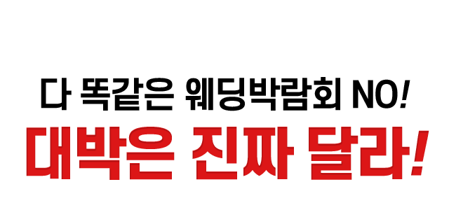 대구웨딩박람회 다 똑같은 웨딩박람회 NO! 대박은 진짜 달라!